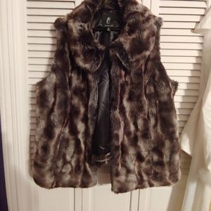 Rachel Zoe Faux Chinchilla Fur Vest 3X